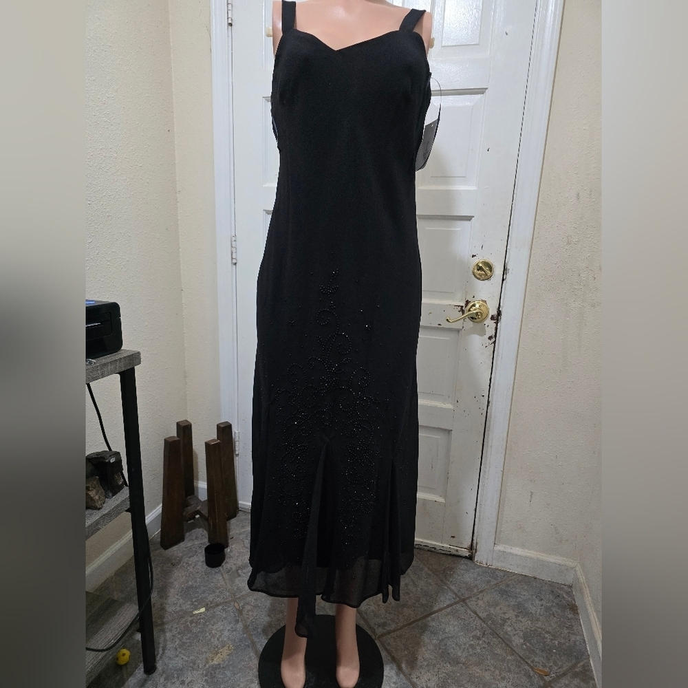 R&M Richards Black Embellished Maxi Skirt and Jacket Set - Picture 2 of 9